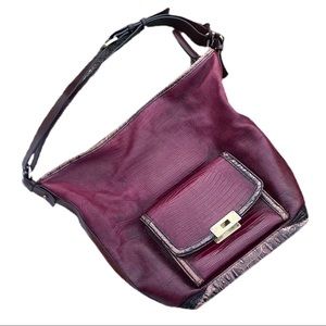 BRAHMIN Burgundy Melbourne Embossed Leather Bag